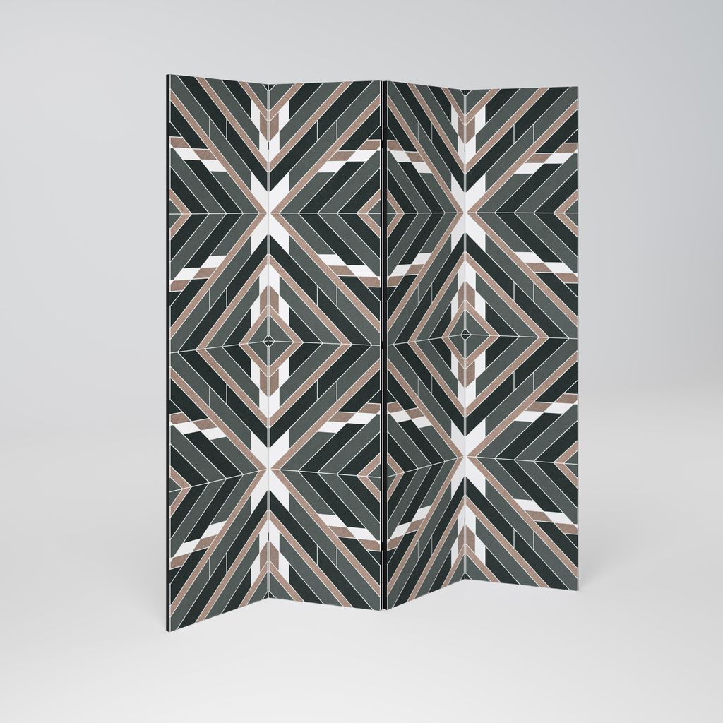 SpaceRebels Paravent Raumteiler - 4-teilig Raumtrenner, Druck 2-Seite - Raumtrenner - Trennwand Wohnung - Room Divider - Spanische Wand Deko Modern...
