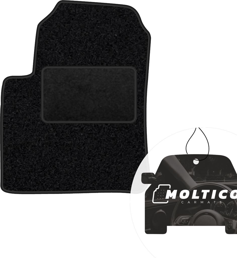 moto-MOLTICO Fahrer Fußmatte Auto Velours Fahrerseite Autoteppiche Schwarz Fahrermatte 1-teilig passend für Toyota Avensis Verso 2001-2006