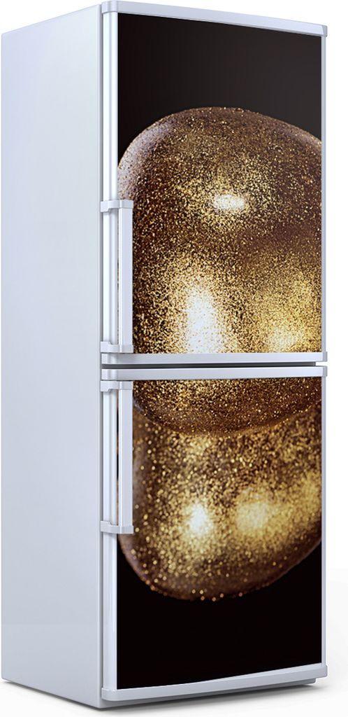 Kühlschrankdekoration 60x180 cm Aufkleber auf dem Kühlschrank - Goldenes Gemüse Früchte