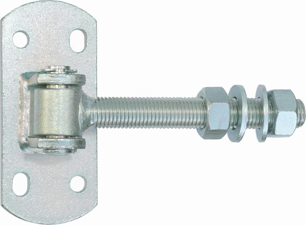 2 Torangel einstellbar M16 Anschraubplatte 115 x50x5mm Torbänder Torscharnier
