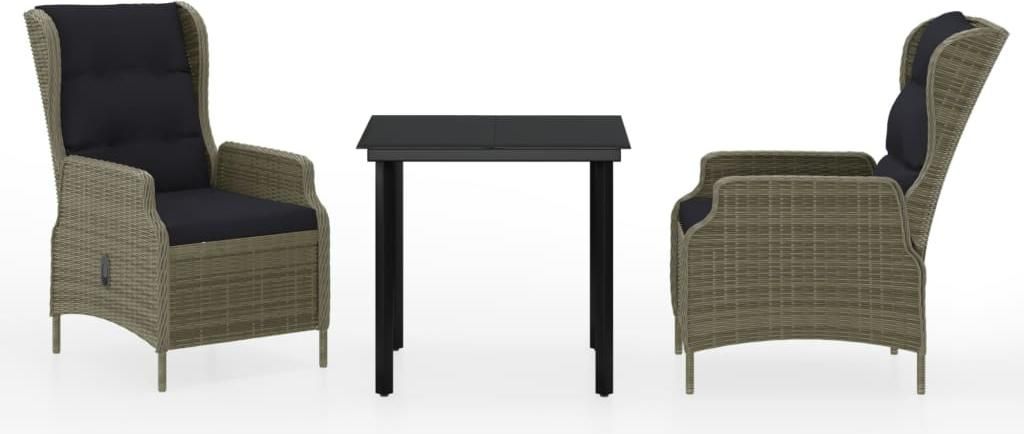 vidaXL 3-tlg. Garten-Essgruppe Braun