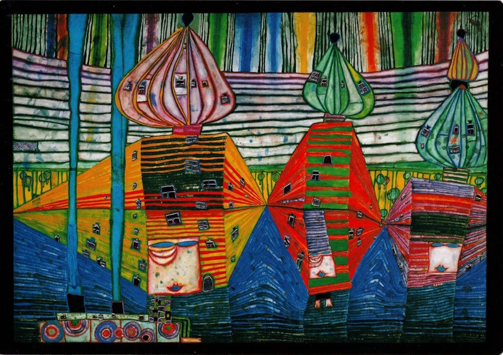 Kunstkarte Hundertwasser "Emersion de la Troisieme Peau"