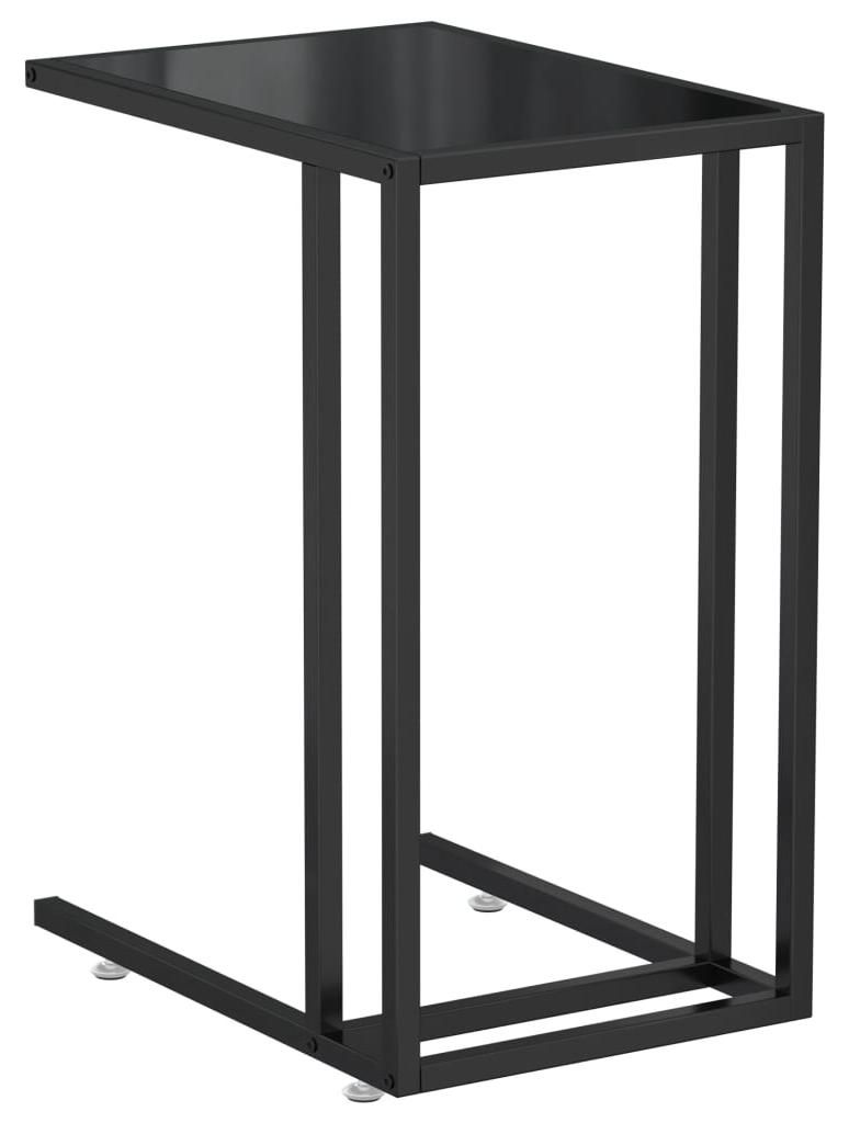 vidaXL Tavolino da computer Nero 50x35x65 cm Vetro Immagine del prodotto 
