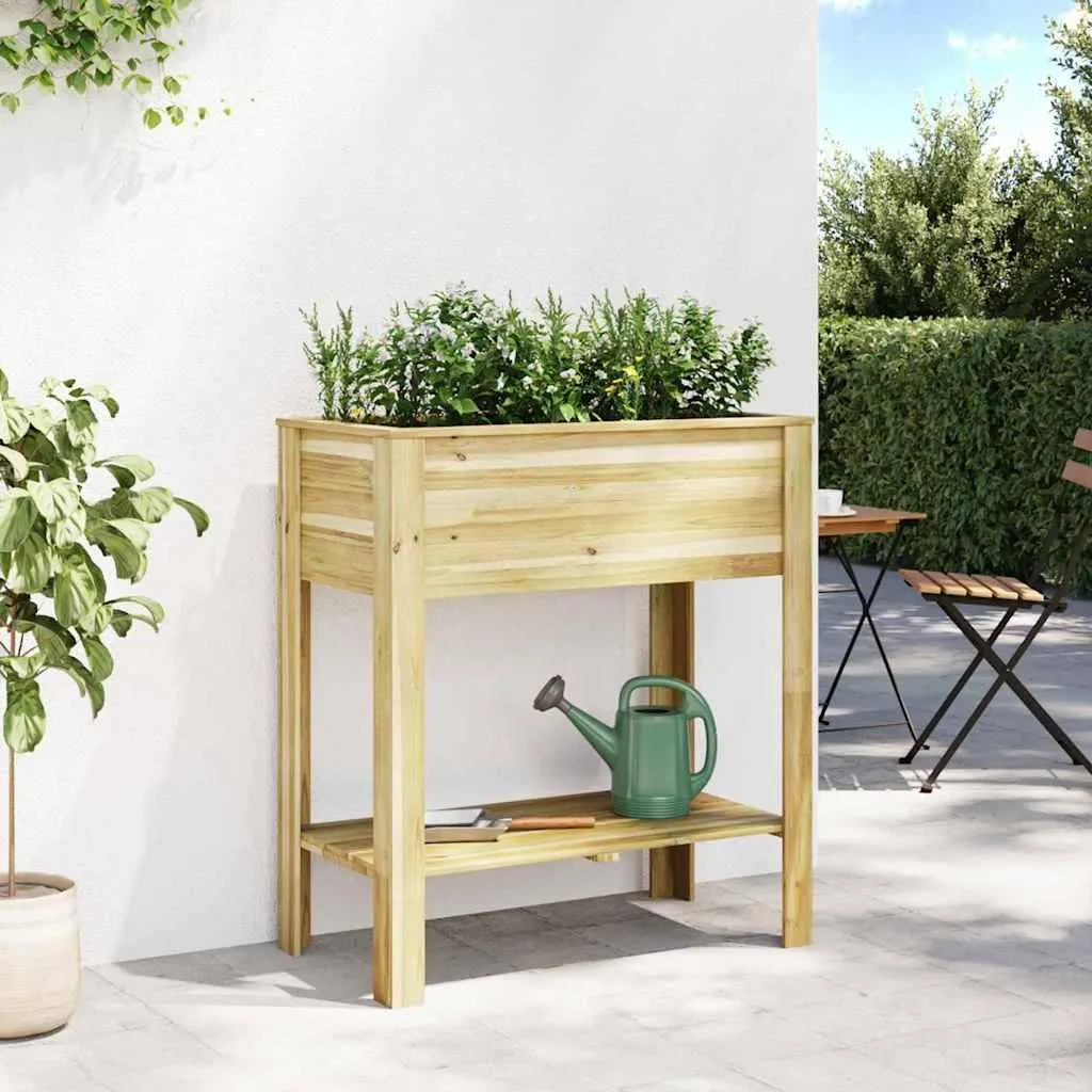 Fioriera Rettangolare Alta in Pino Marrone 85,5x46,5x96 cm - 4