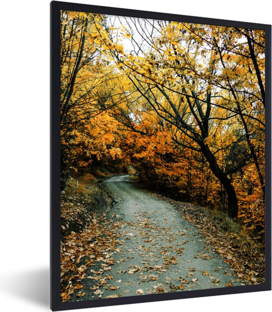 MuchoWow Gerahmtes Poster Blätter - Herbst - Wald 30x40 cm - Poster mit Schwarzem Bilderrahmen Wandposter Rahmen Foto Bilder - Wanddeko - Kunstd...