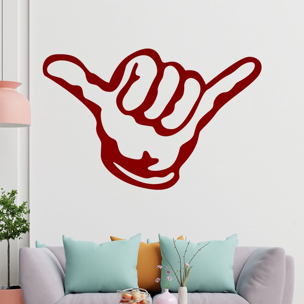KIWISTAR Hang Loose Hand - Surfer Move Shaka Wandtattoo in 6 Größen - Wandaufkleber Wall Sticker - Dekoration, Küche, Wohnzimmer, Schlafzimmer, ...