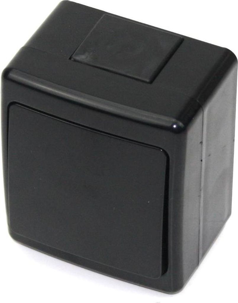 Aufputz Lichtschalter Ein/Aus Schalter Licht Feuchtraum IP44 schwarz serie BETA