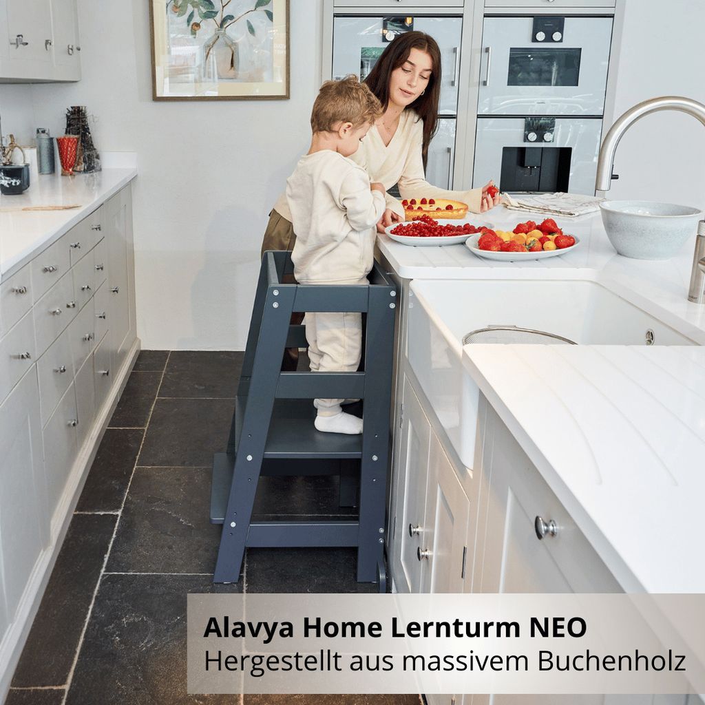 Lernturm NEO aus Buchenholz - Grau -100% Produktbild 2