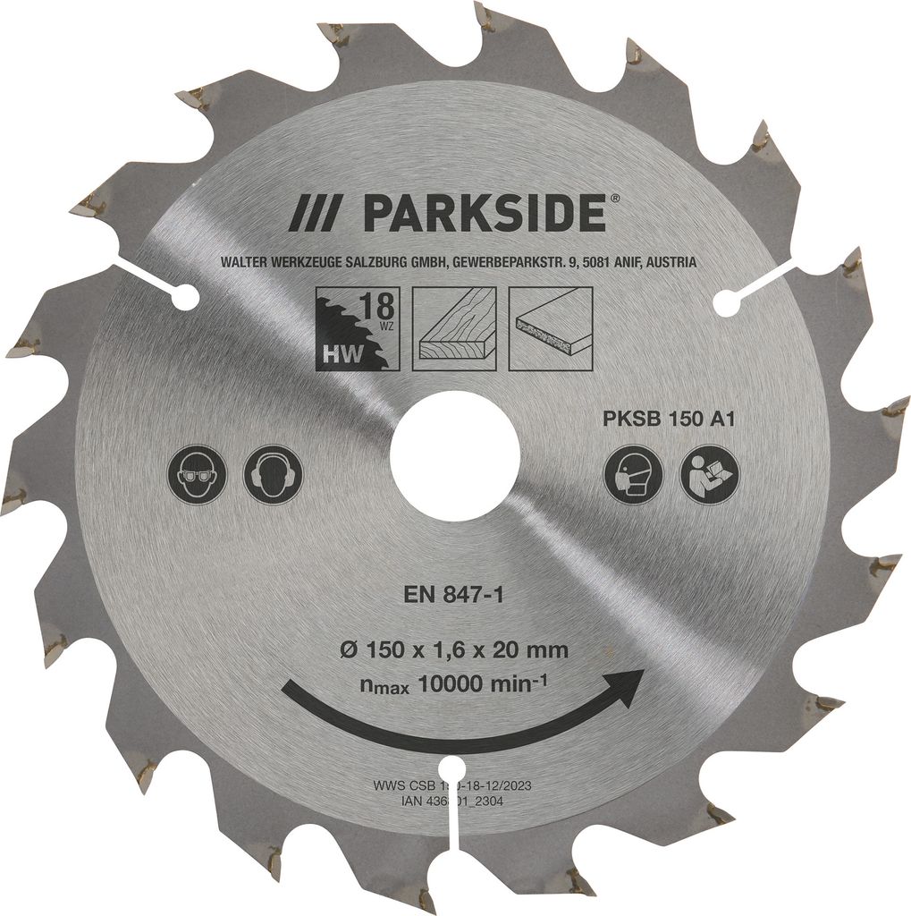 PARKSIDE® Handkreissägeblatt 150 mm (18 Zähne) Produktbild 