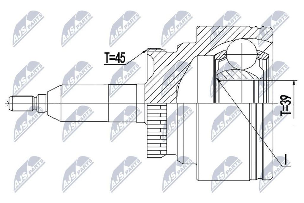 NTY Gelenksatz Antriebswelle Vorne Radseitig für FORD USA F-150 Pickup NPZ-FR-055