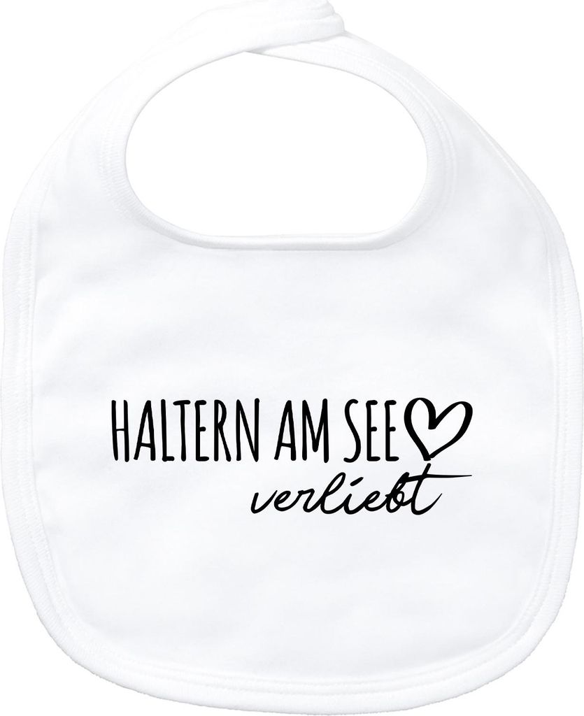 Huuraa Baby Lätzchen Haltern am See verliebt White Klettverschluss Baumwolle Latz Geschenkidee