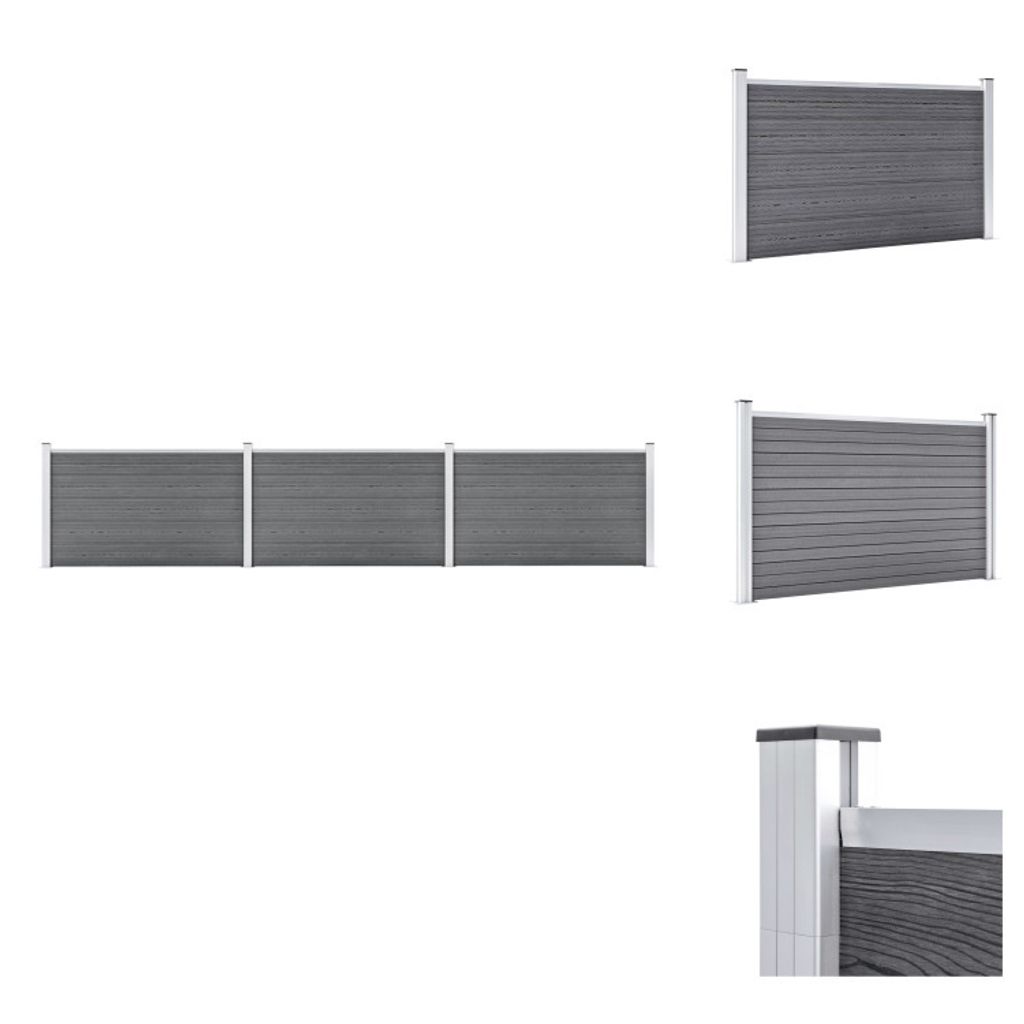vidaXL Gartenzaun WPC 526x106 cm Grau - Zaunfelder