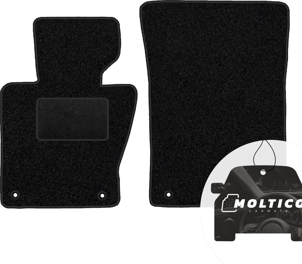 moto-MOLTICO Vorne Fußmatten Auto Velours Autoteppiche Schwarz Automatten Set 2-teilig passend für BMW X3 E83 2004-2010