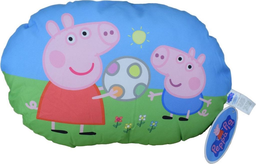 Kuschelkissen 37x34cm Peppa Pig, George Wutz Dekokissen Couch Kinder