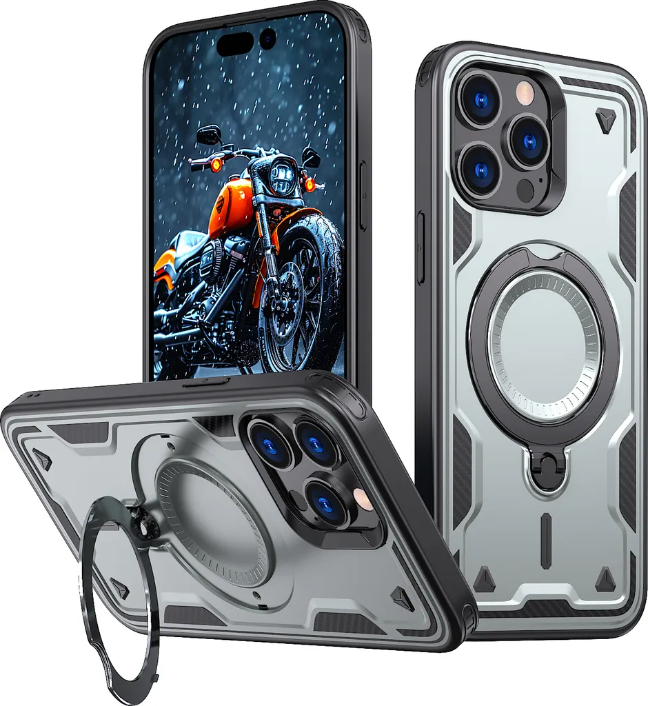 Custodia iPhone 14 Pro Max Adventure - Armor Case Magnetica Grigio