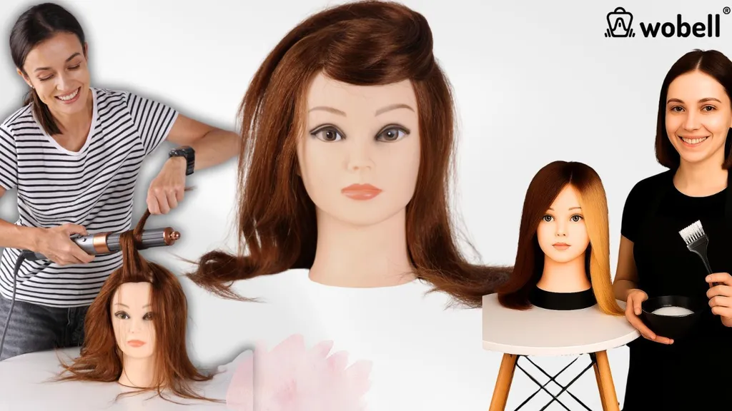 Tête formation coiffeur pour exercices de coupe et brushing chaud - 4