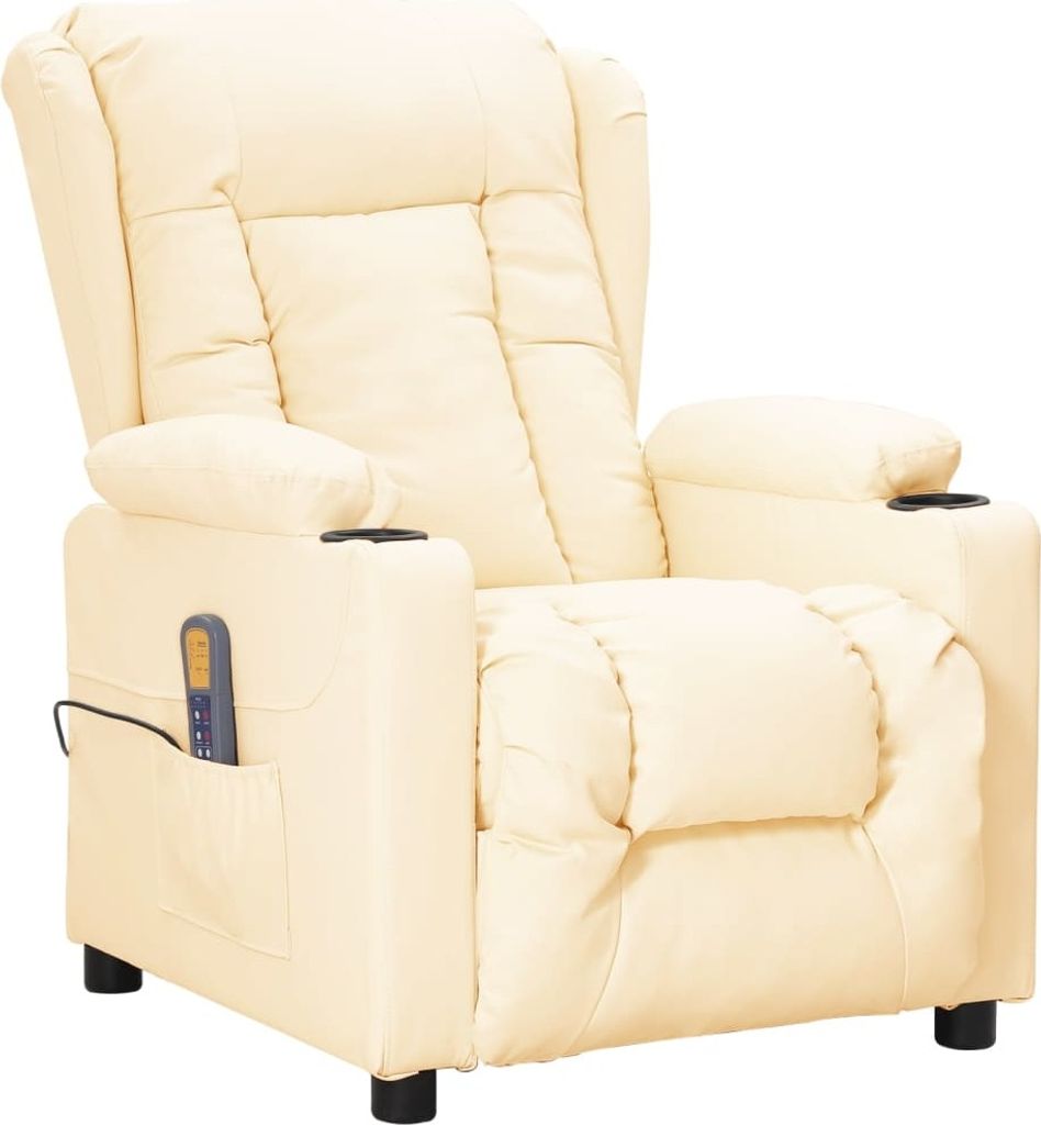 Massagesessel Creme Kunstleder