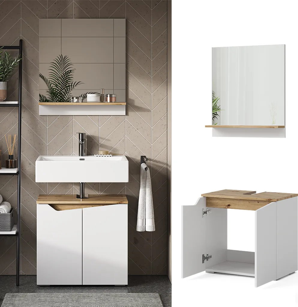 Set de Meubles Vicco Marelle Blanc 40847 Design Minimaliste et Pratique