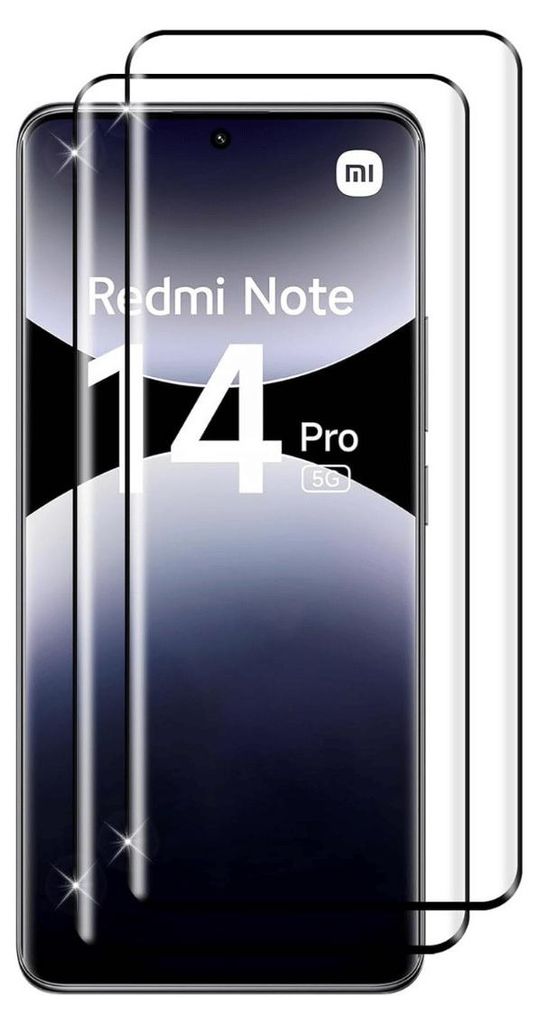 2X Schutzglas für Xiaomi Redmi Note 14 Pro 5G Panzerfolie Display Schutz Full 9H