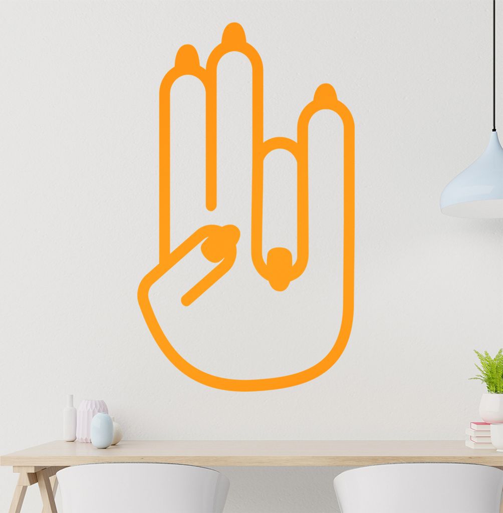 Shockerhand female Wandtattoo in 6 Größen - Wandaufkleber Wall Sticker - Dekoration, Küche, Wohnzimmer, Schlafzimmer, Badezimmer