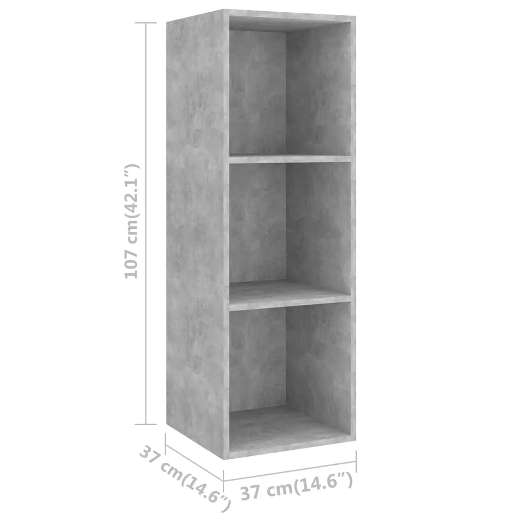 Meuble TV gris béton 3 modules en bois d'ingénierie robuste et stable - 8