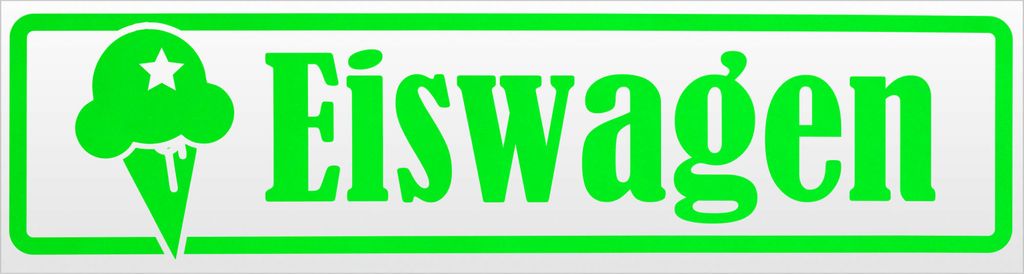Kiwistar Eiswagen Magnetschild Schild magnetisch - 60cm Neongrün - Magnetfolie für Auto PKW Kfz