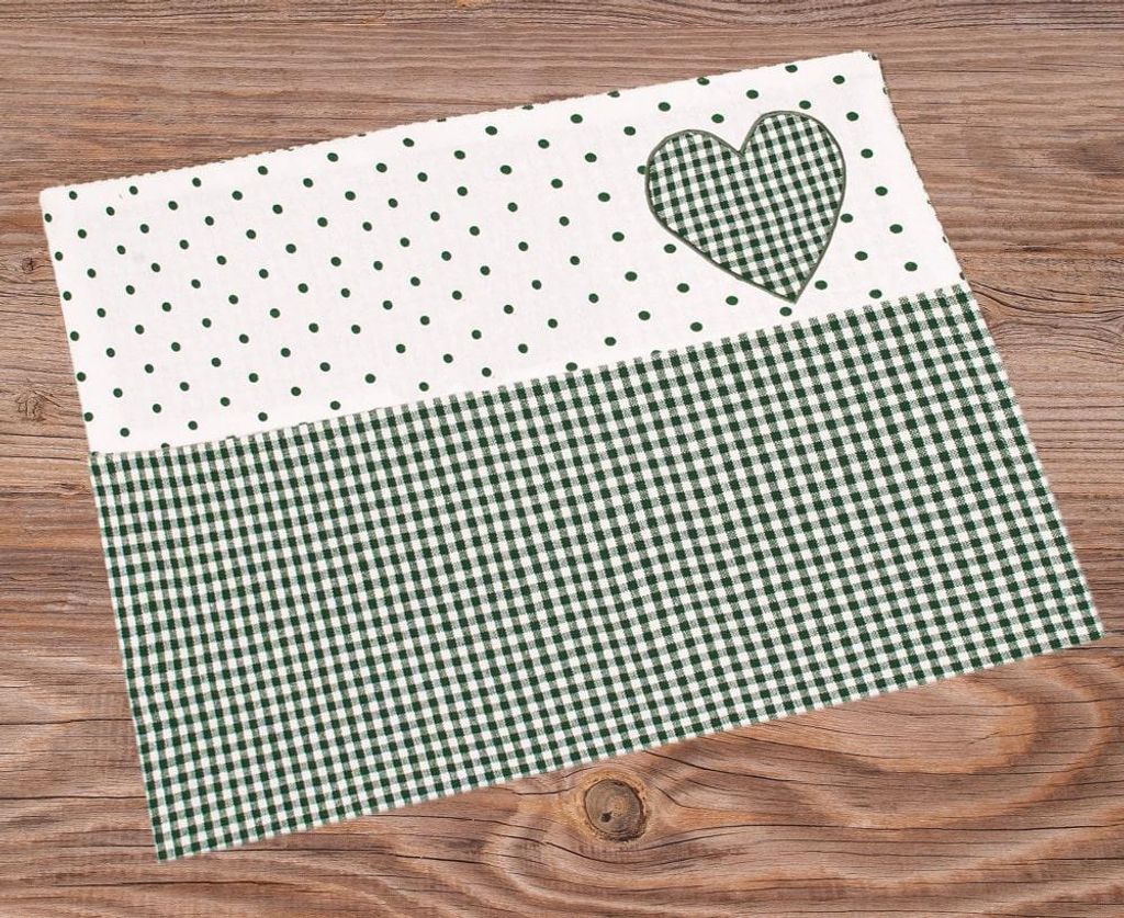 Tovaglietta country house premium LISE cuore a quadri e Immagine del prodotto 