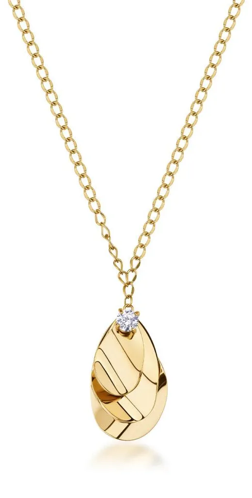 Pendentif fleur en cristal et collier plaqué or - Bijou chic BOM02