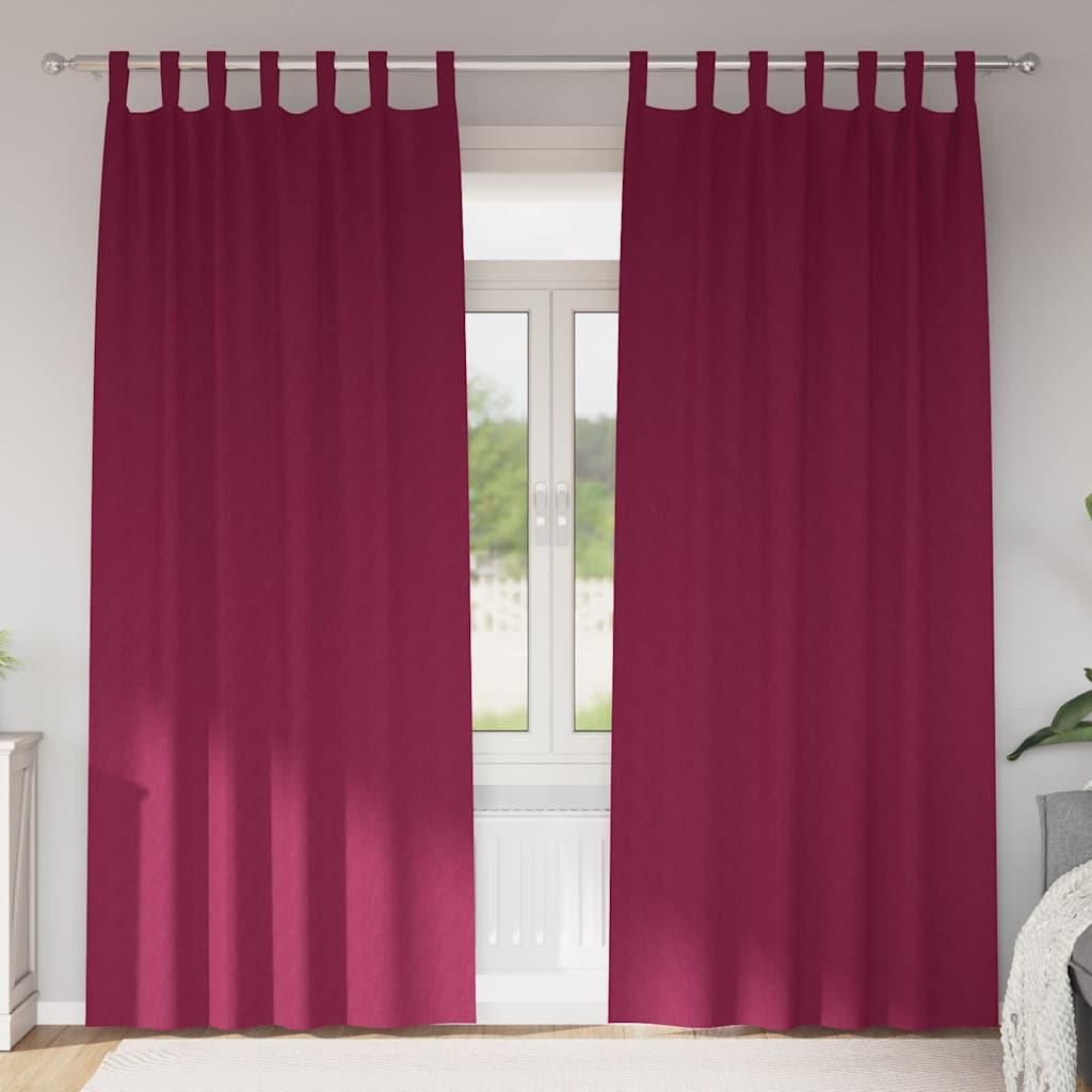 Verdunkelungs-Vorhänge mit Ringen 2 pcs Weinrot 260 x 140 cm