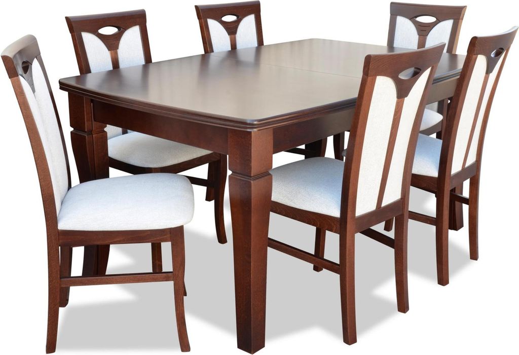 Essgarnitur Esstisch 6 x Stuhl Set Set Garnitur Tisch Klassische Essgruppe 7tlg.