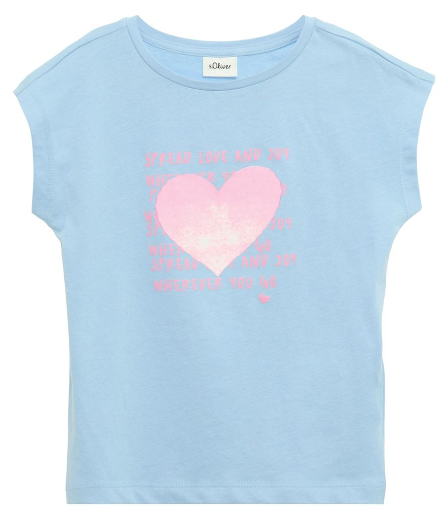 s.Oliver Kinder T-Shirt aus Baumwolle mit Rundhals, Kurzarm und auffälligem Frontprint