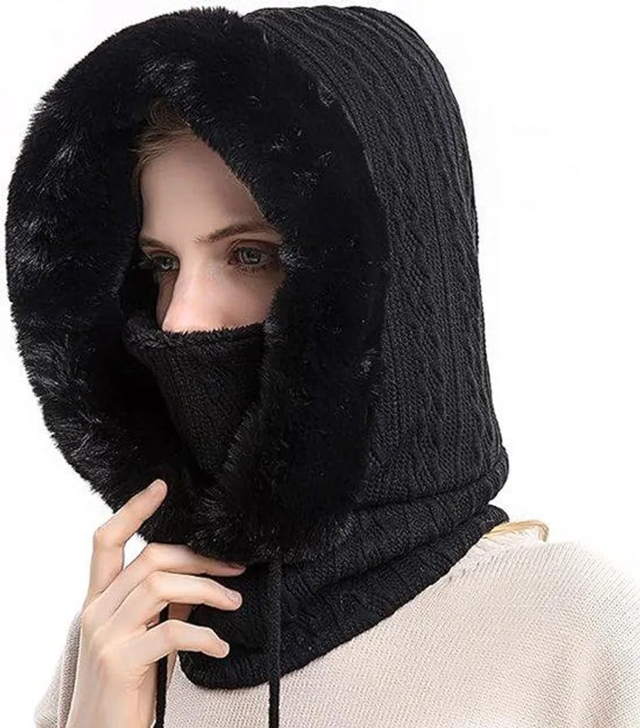 Bonnet de randonnée femme noir chaud et résistant pour le froid intense