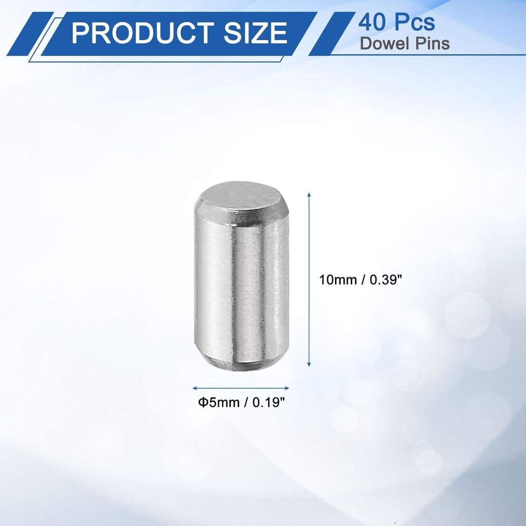 40 Stš¹ck Zylinderstifte 5 mm x 10 mm Metallstift, 316L Edelstahl Zylindrische Dš¹belstifte Regalstš¹tzstift Stiftstange Befestigungselemente...