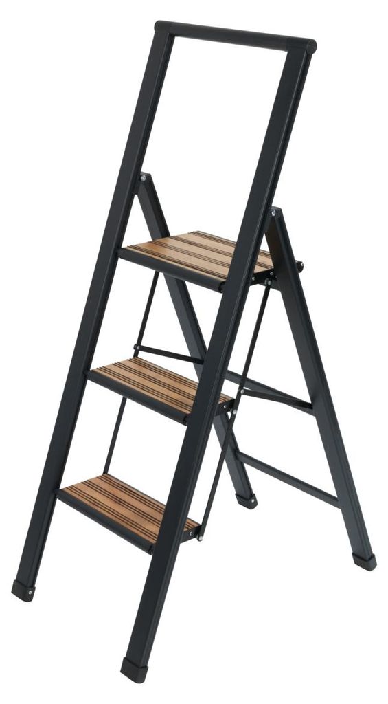 WENKO 3 stufig Alu Design Klapp Tritt Leiter Haushalt Steh Produktbild 