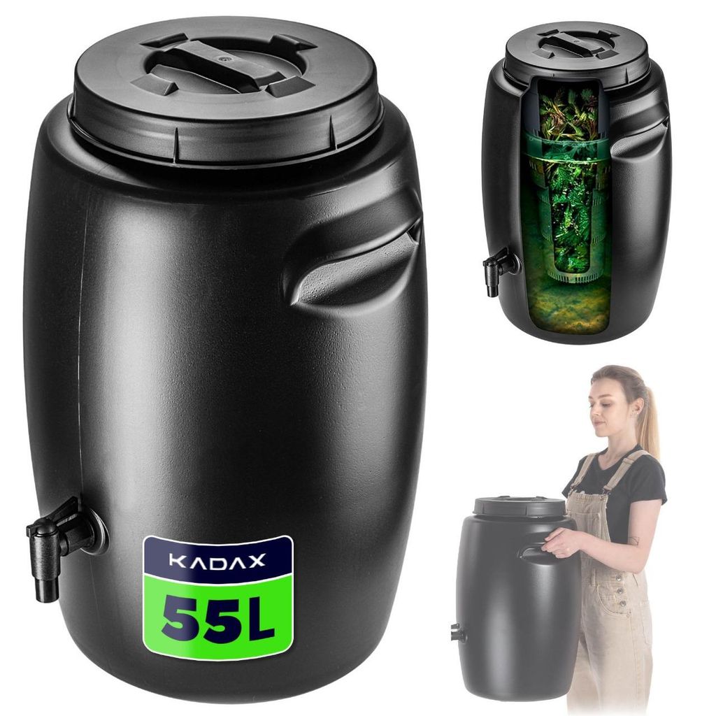 KADAX Réservoir d'engrais 55L Tonneau de jardin pour la Image du produit 