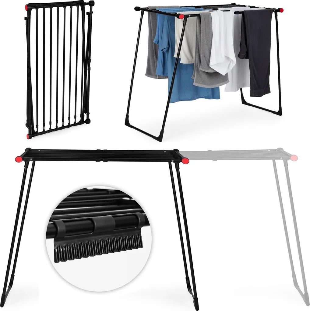 Étendoir à linge télescopique noir 19m pliable - Modèle Expert Line X5