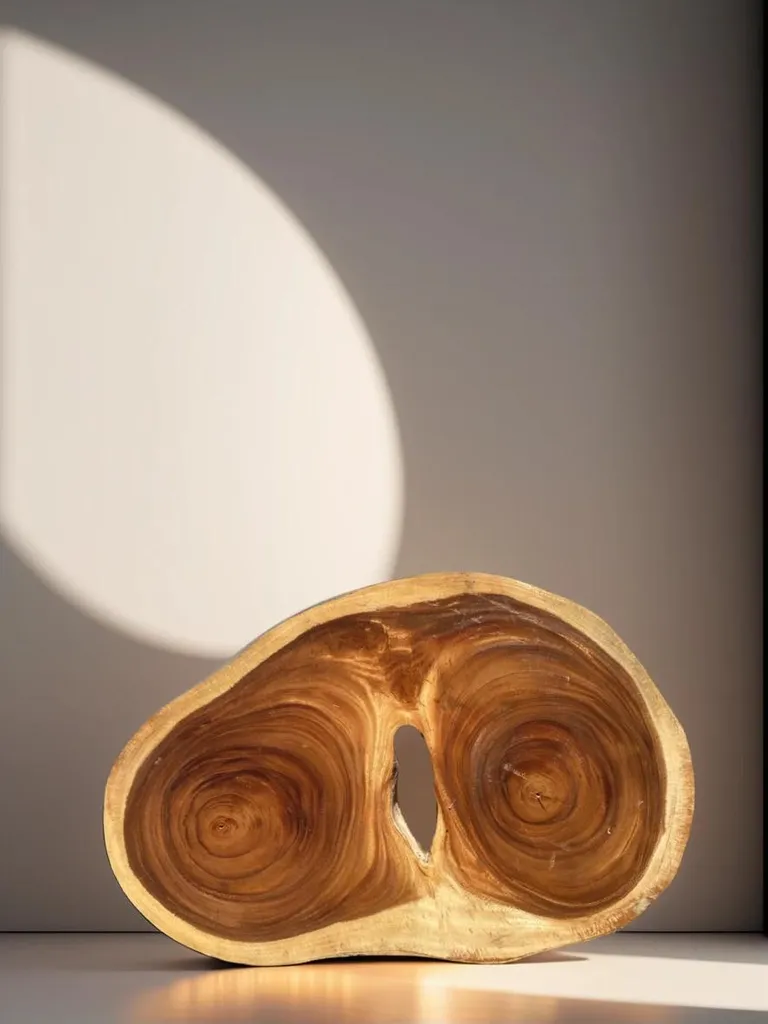 Plateau en bois tropical massif d'arbre à pluie - Pièce unique 76x49x7 cm