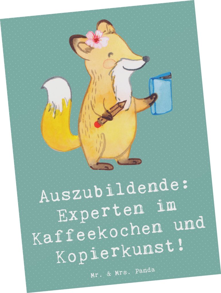 Mr. & Mrs. Panda bildkarte Auszubildende Kaffeekünstler - Meeresbrise - Geschenk, Berufskarriere, Beruf, Berufseinsteiger, Berufsgestaltung, Beruf...