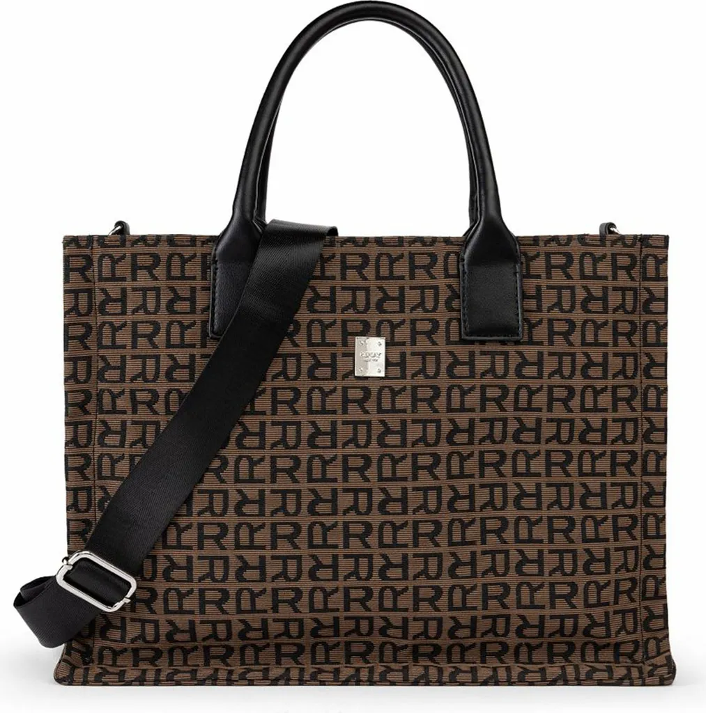 Grand Sac à Épaule REPLAY Shopper Brun et Noir en Matière Synthétique