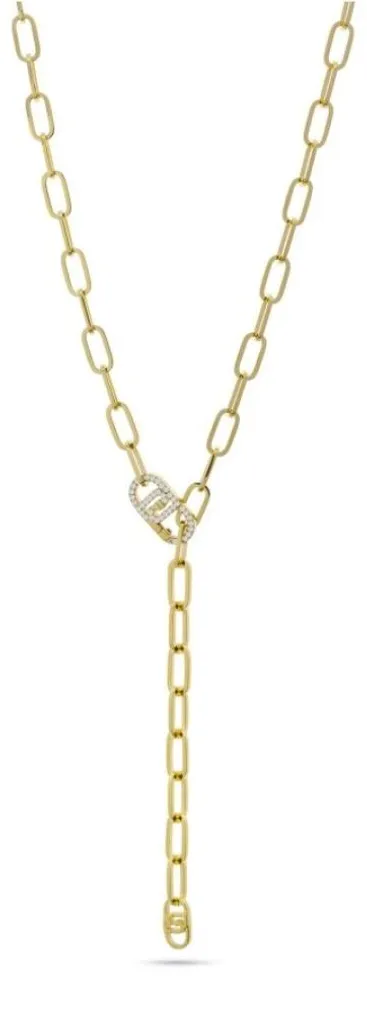Collier long en cristal plaqué or pour soirée et look quotidien