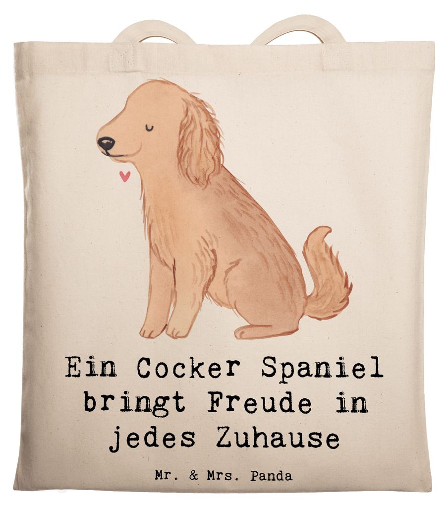 Mr. & Mrs. Panda Beutel Cocker Spaniel Freude - Transparent - Geschenk, energiegeladener Hund, wunderschönes Fell, canvas tasche, Hunderassen Viel...
