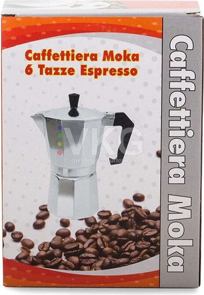 Offerta Caffettiera Verk 07038 - 6 Tazze Argento 300ml Moka Espresso - 10