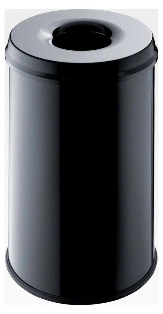 Sicherheitspapierkorb mit Löschkopf 30 Liter, schwarz