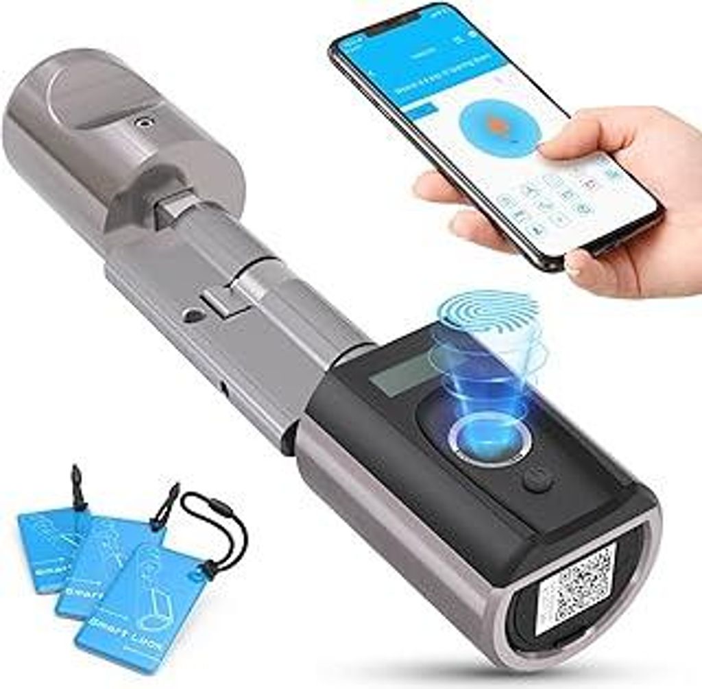 WELOCK Touch41 Türschloss Fingerabdruck, Fingerabdruck Schloss Haustür, Türschloss Haustür mit App und RFID-Karte, Elektronische Türschloss Ei...