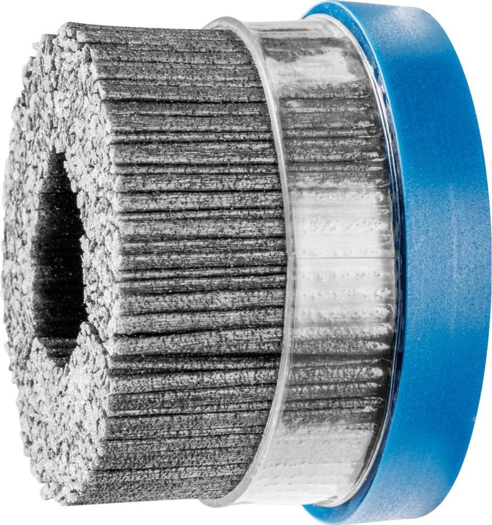 PFERD TOOLS COMPOSITE Tellerbürste DBUR Ø 76x22,2 mm Bohrung SiC-Filament-Ø 1,14 mm Korn 80 stationär
