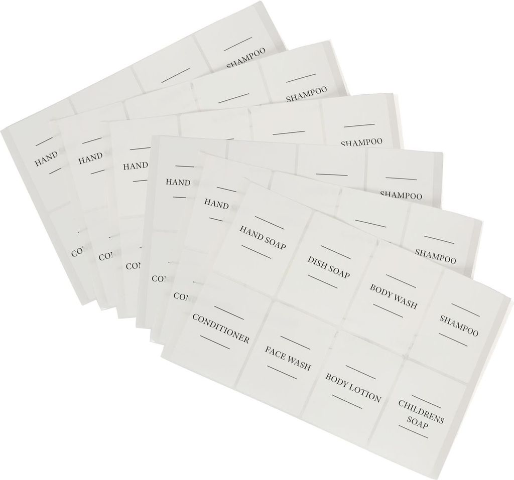Harbor Housewares 48-teiliges Seifenspender-Etiketten-Set – Weiß – 6er-Pack
