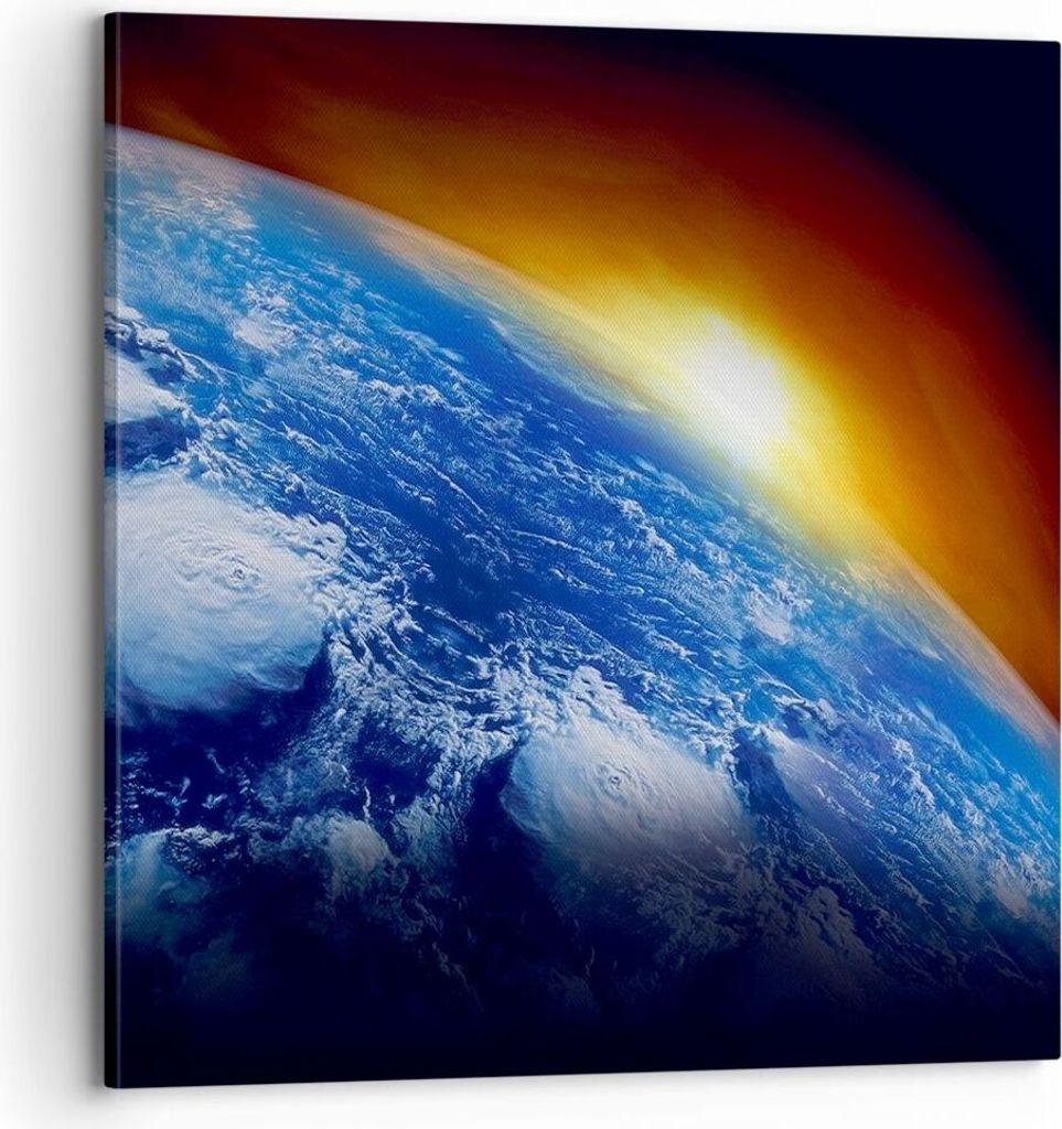 Bild auf Leinwand - Leinwandbild - Galaxie Erde Raum - 70x70cm - Wand Bild - Wanddeko - Wandbilder - Leinwanddruck - Bilder - Kunstdruck - Wanddeko...