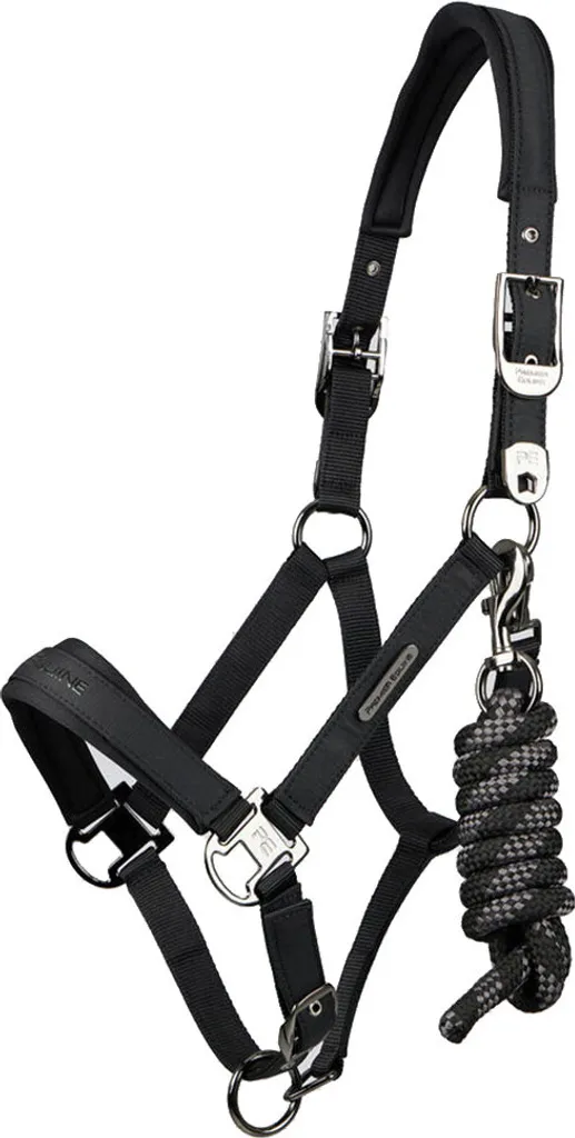 Licol Premier Equine Duco Noir Full rembourré - Anti-frottement Doux