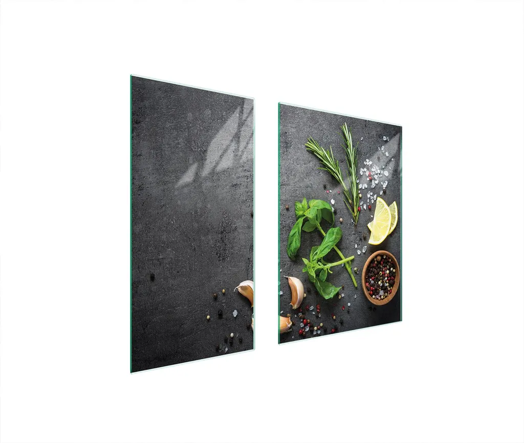 Coprifornelli 75x52 Vetro Temperato Ardesia e Spezie - Set 2 Pezzi