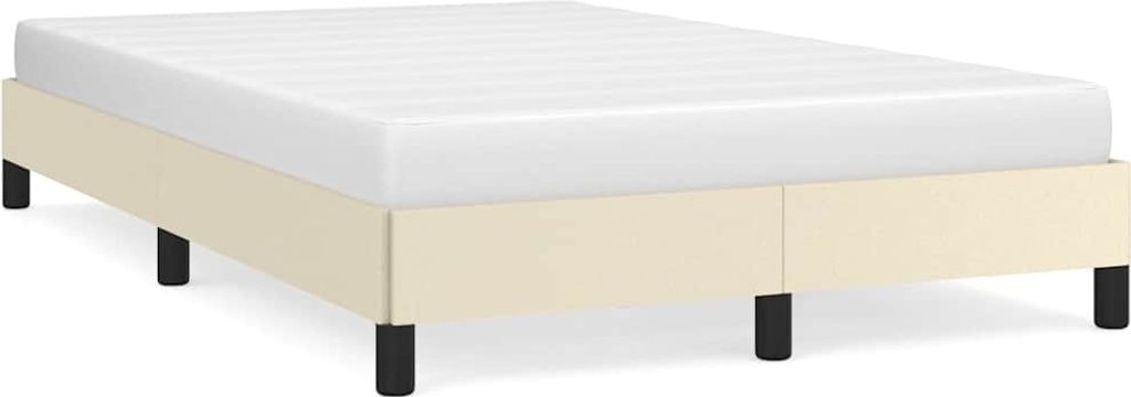 Bettgestell ohne Matratze Creme 120x190 cm Kunstleder
